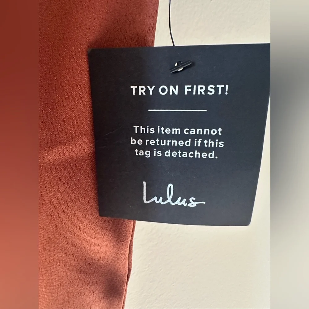 Lulu’s Look of Luxe Rusty Rose Satin Asymmetrical Wide-Leg Jumpsuit - Si… - Picture 7 of 10